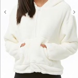 White faux fur jacket